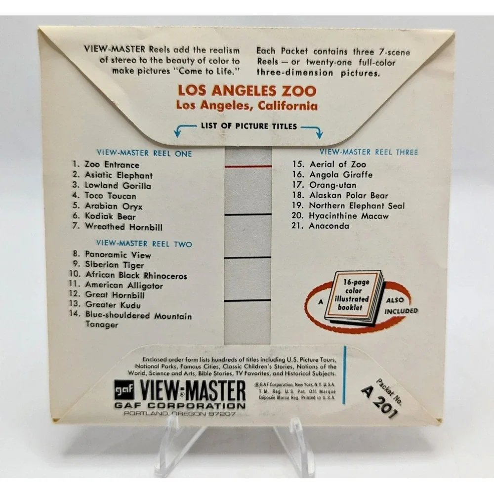 Vintage GAF View-Master Los Angeles Zoo 3 Reel Pack